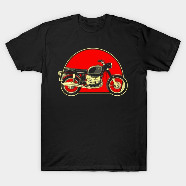 1969 R75-5 Retro Red Circle Motorcycle T-Shirt by Skye Bahringer